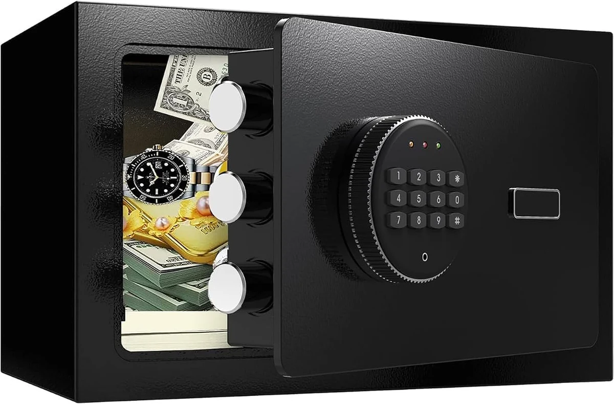 Waterproof 0.5 Cuft Safe Box with Digital Keypad, Ideal for Home, Office, and Hotel Security