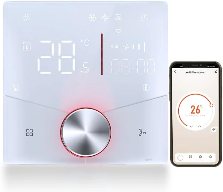 UanTii Smart Thermostat with App and Voice Control for Fan Coil AC Systems