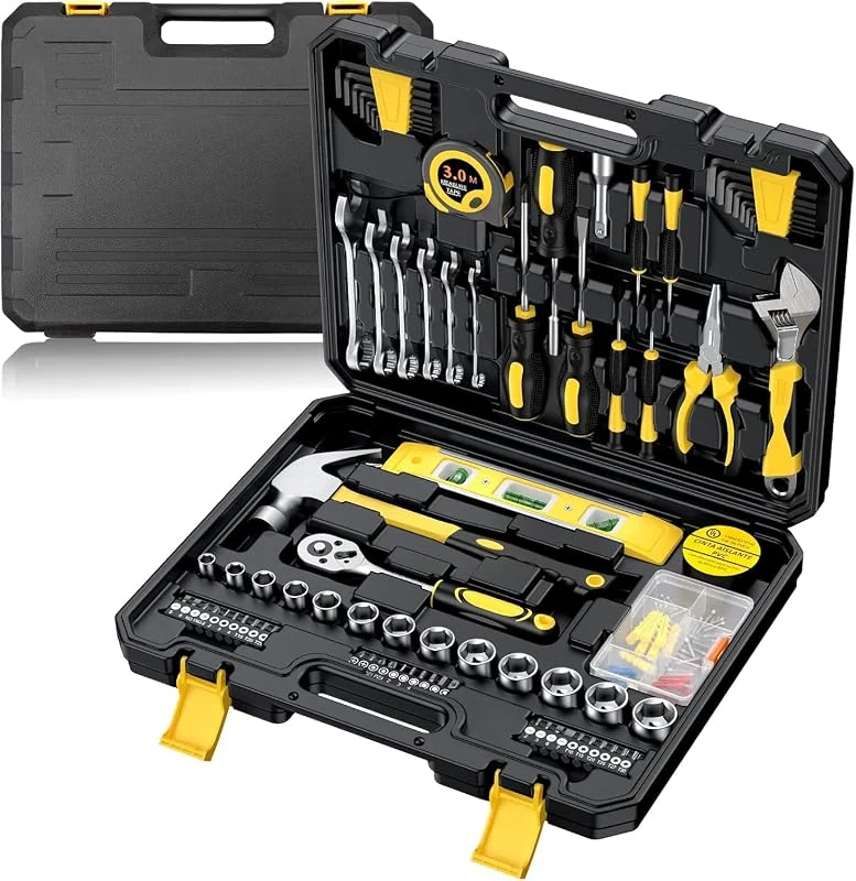 Versatile 108 Piece Household & Automotive Tool Set for DIY Projects and Car Maintenance with Portable Organizer