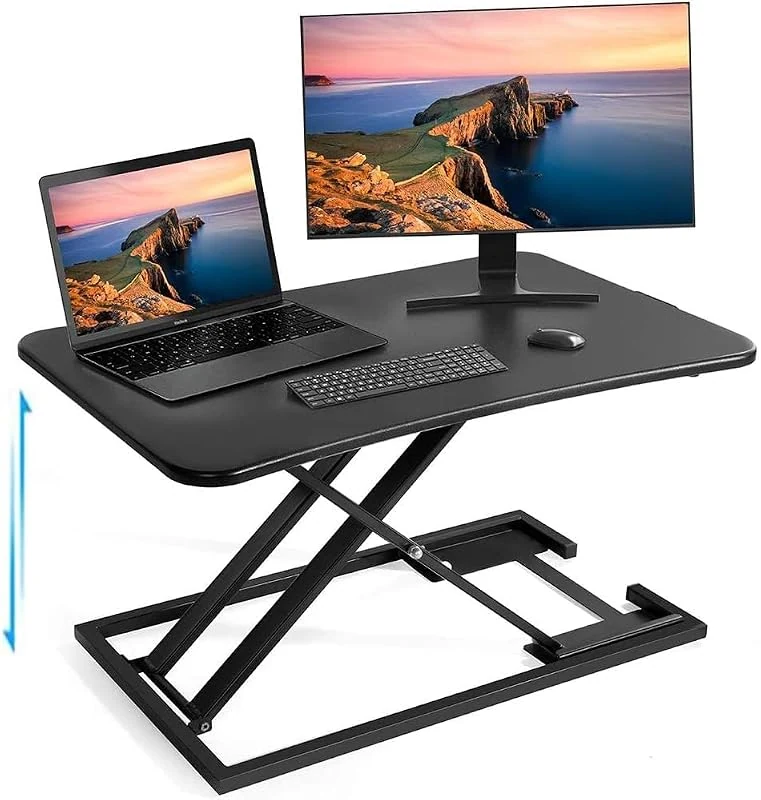 TDOO Height Adjustable Standing Desk Converter for Ergonomic Sit to Stand Workstation at Home Office