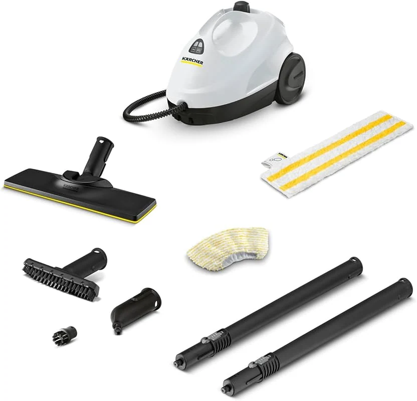 Karcher SC 2 EasyFix Steam Cleaner, 1500W with 3.2 Bar Pressure for Chemical-Free Cleaning of Tiles and Hard Floors