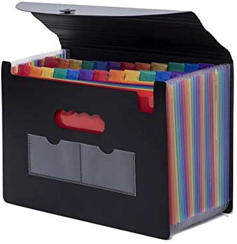 Expanding File Organizer with 24 Pockets, Portable A4 Document Folder for High Capacity Storage