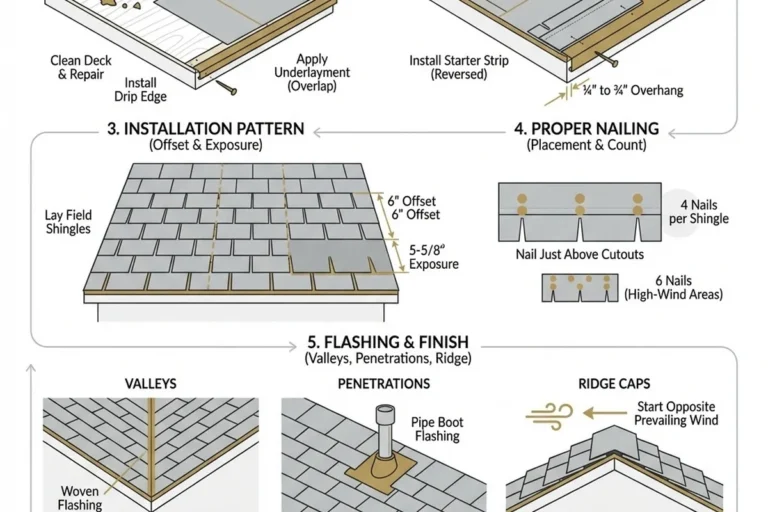 Asphalt Shingle Roof Installation for a Durable