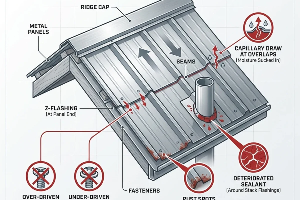 Metal Roof Leaking at Overlap How to Fix IT Easily