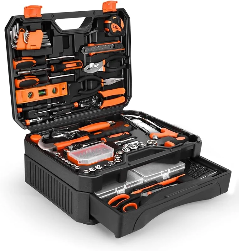 328-Piece Home Tool Kit with Detachable Drawer for Easy Organization, Ideal for DIY Repairs