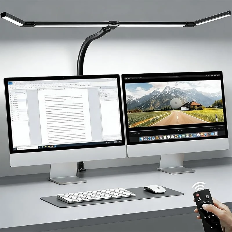 106cm LED Desk Lamp with Clamp, Adjustable Brightness, Eye-Caring Light for Home Office and Reading