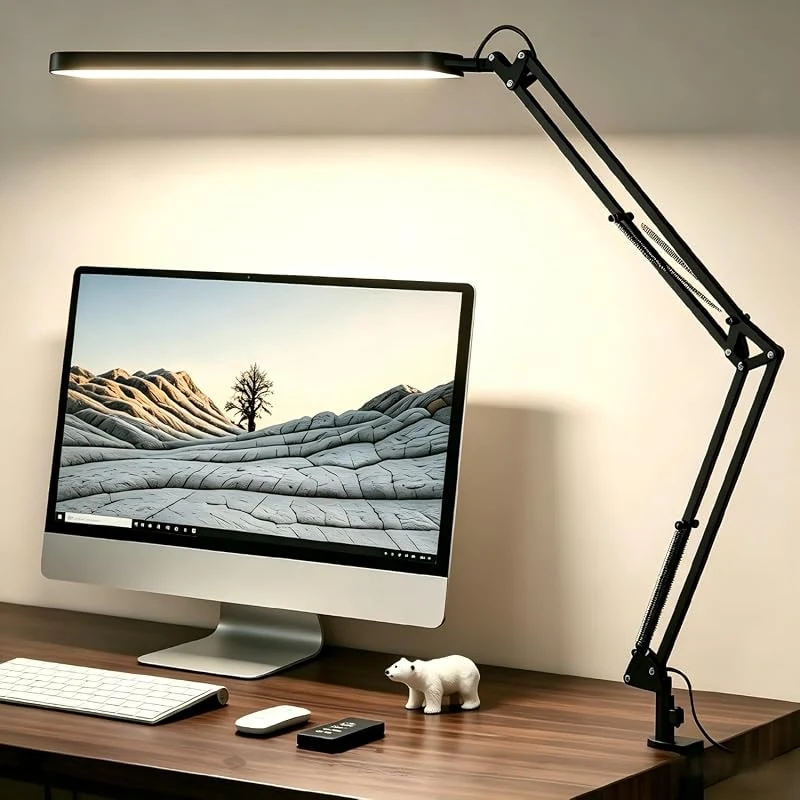 SKYLEO LED Desk Lamp with 5 Color Modes, 1300LM Brightness, and Adjustable Swivel Arm for Home Office