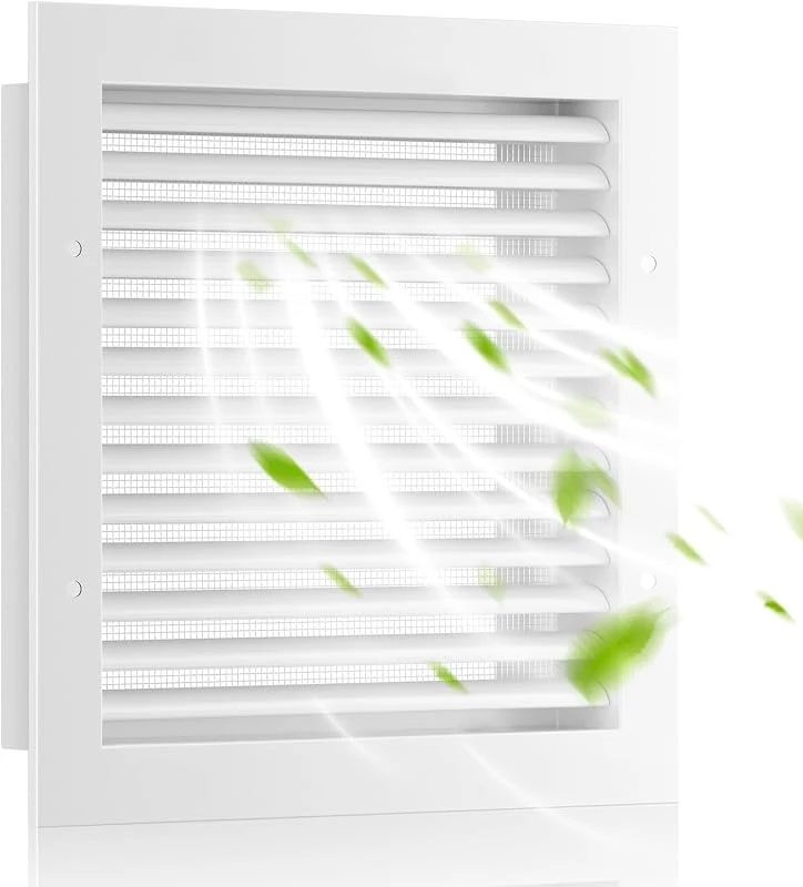 Hon&Guan 12 x 12 Inch Aluminum Gable Vent with Protective Screen for Attic and Shed Use