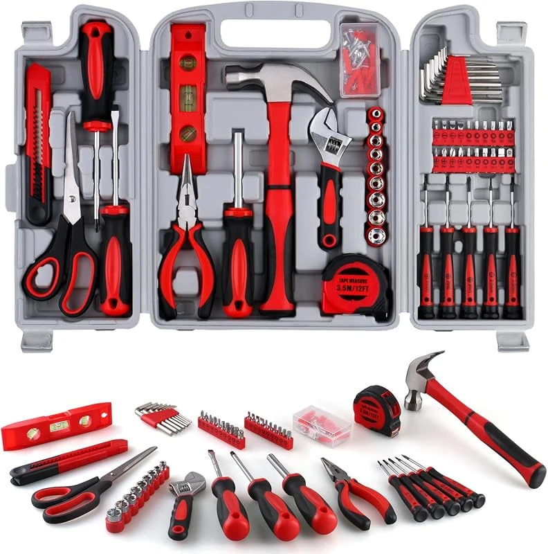 WINNER 156-Piece All-Purpose Home Tool Kit with Foldable Toolbox for Essential Repairs