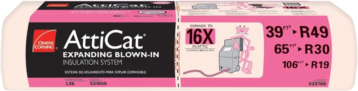 Owens CORNING L38Z Atticat Blown Insulation for Superior Energy Efficiency and Comfort
