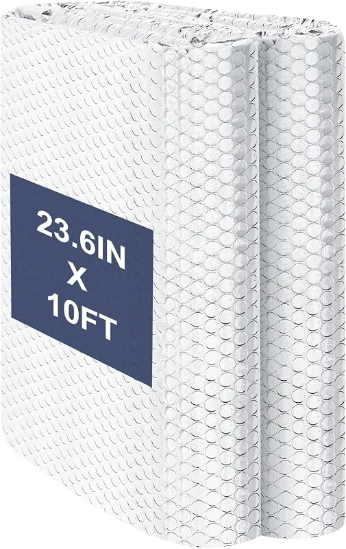 DGSL Double Reflective Bubble Foil Insulation Foam, 23.6in x 10FT for Windows and Garage Doors