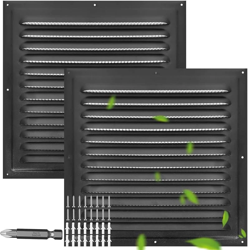 Versatile 12 x 12 Aluminum Gable Vents with Screws and Screen for Attics and Sheds