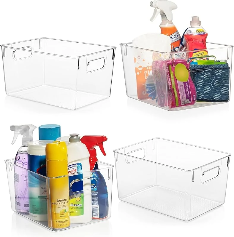 ClearSpace Clear Plastic Storage Bins - Versatile Organizers for Kitchen, Office, Laundry, and More