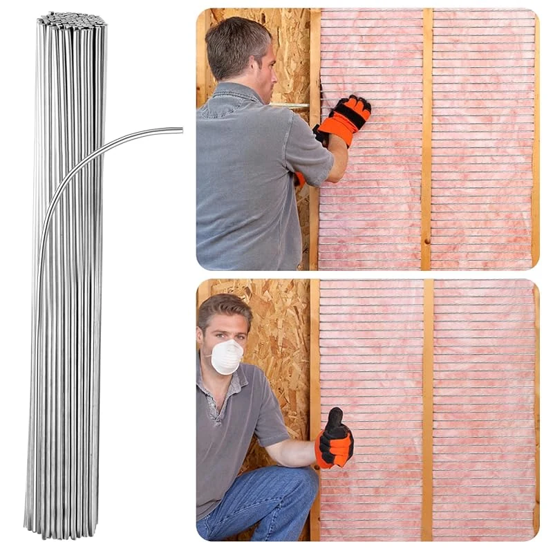 U0U 16 Inch Insulation Support Wire - 30 Pcs Stainless Steel Hangers for Attic and Garage