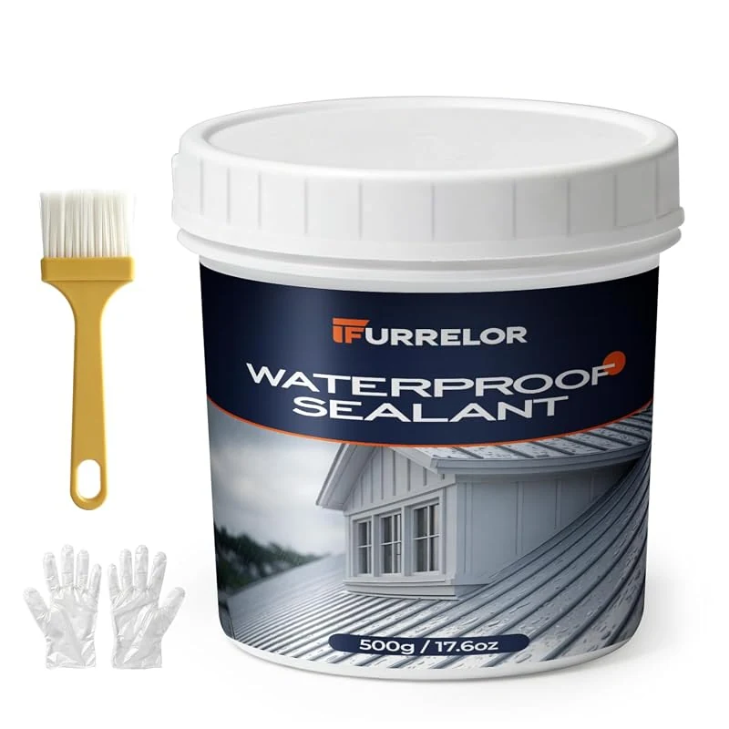 Waterproof Transparent Sealant 17.6 Oz for Roof Leak Repairs, Water-Based Formula