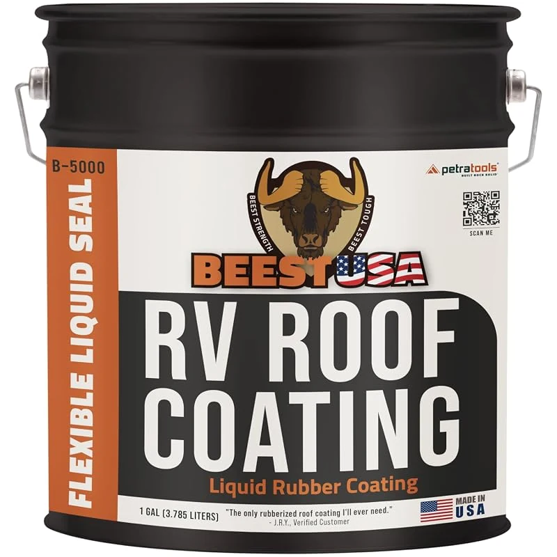 BEEST RV Roof Coating 1 Gallon, Solar Reflective & Waterproof Sealant for Trailers
