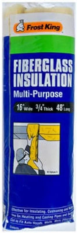 Frost King Multi-Purpose Fiberglass Insulation Roll, 16 W x 3/4 T, Ideal for Home Use