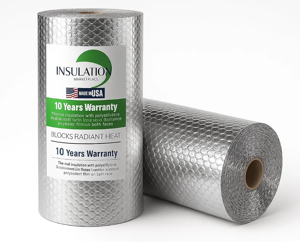 24 x 50ft Bubble Core Double Reflective Insulation Roll - Thermal Shield for Ducts, Garages, and More