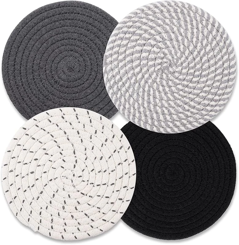 Heat Resistant 7 Trivets for Hot Dishes, 4-Piece Set of Pot Holders for Kitchen Essentials