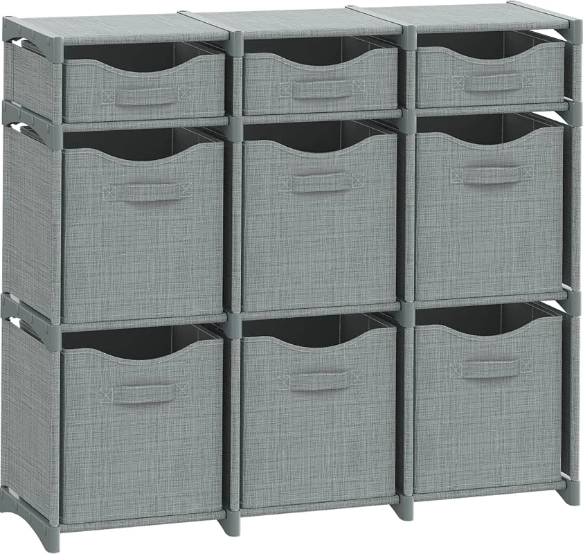 Cube Storage Organizer with 9 Bins - Ideal for Closet, Toy, and Clothes Storage Solutions